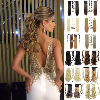 

MANWEI 24 inch Silky Straight Synthetic Clip in Drawstring Ponytail Hairpieces for Women Hair Extension High Temperature Fiber