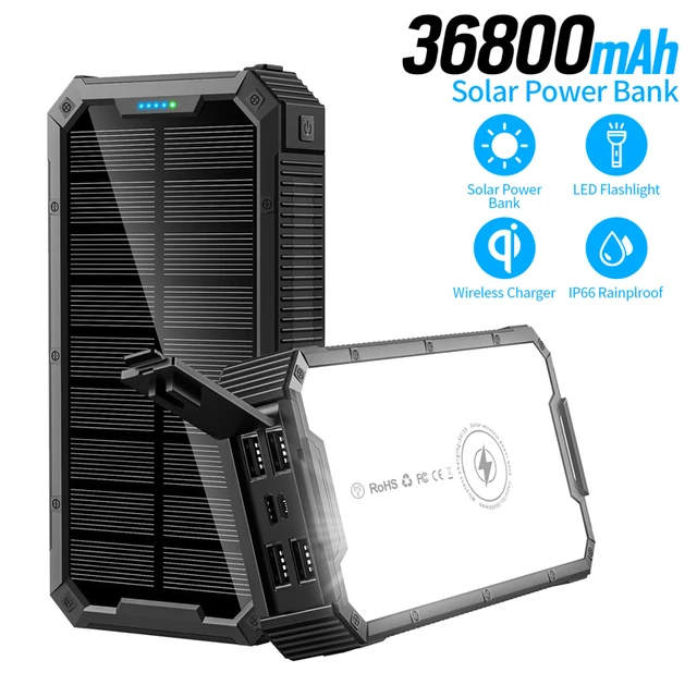 50000 mAh Solar Power Bank Qi Wirless Lade Poverbank Handy Externe Batterie  Ladegerät Power 50000 mAh für Xiaomi Mi - AliExpress