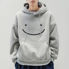 

2022 Korean Fashion Harajuku Y2k Hoodie Long Sleeve Casual Loose Sporty Hoodie Smile Print Kawaii Hoodie Vestido Feminino Emo