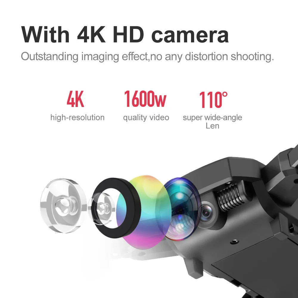 Профессиональный беспилотник 4K с HD камерой wifi 1080P камера слежения за мной Квадрокоптер wifi FPV Дрон долгий срок службы батареи игрушка для детей