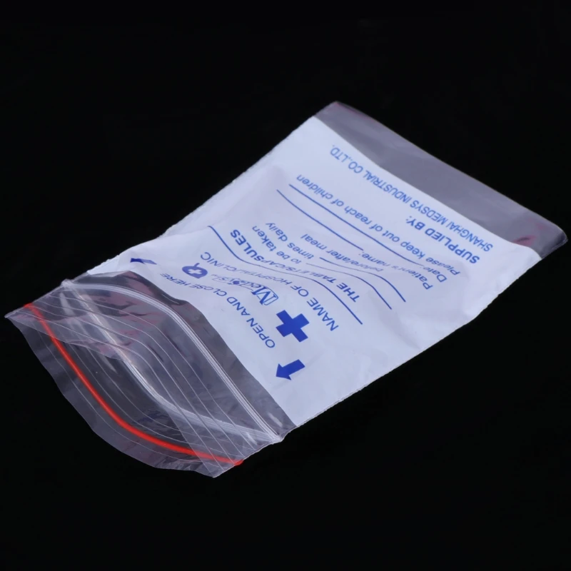 100Pcs Disposable Pill PouchesZip Lock Transparent Medicine Storage Bags 7x9cm