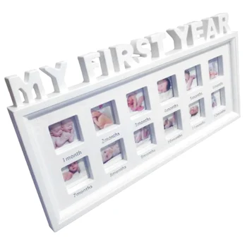 

Creative Diy 0-12 Month Baby Pictures Souvenirs Commemorate Kids Growing Memory Gift Display Plastic Photo Frame