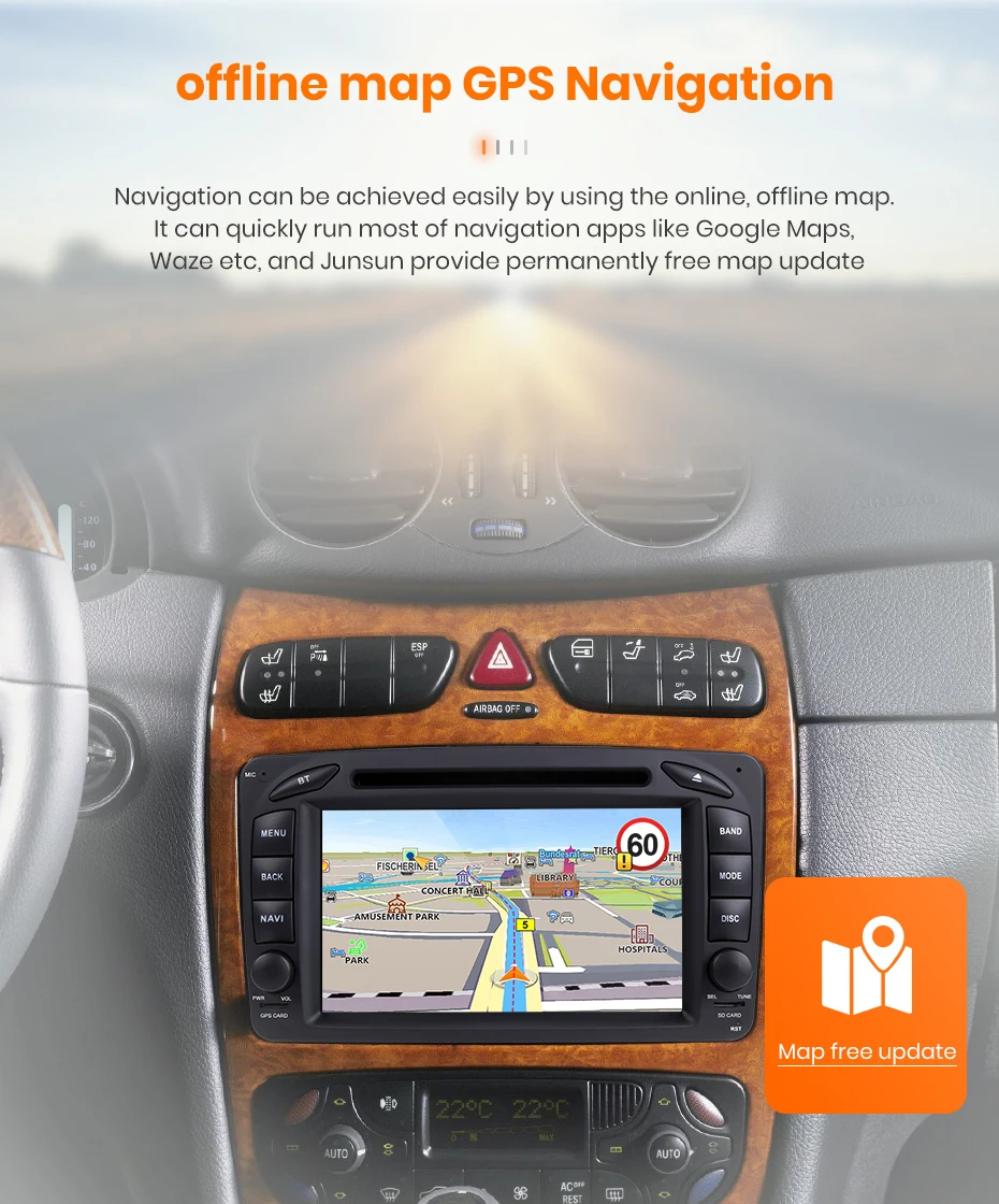 Junsun AI Voice Android Auto Radio for Mercedes Benz CLK W209 W203 W463  W208 Carplay Car Multimedia RDS GPS No 2din autoradio - Robaizkine - Car  Electronics Store