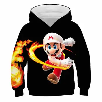 

Mario Sonic 2020 Children Cartoon Tracksuit boys girls Sportswear Clothes Autumn thin Pullover Hooded Sweatshirts kids clothing