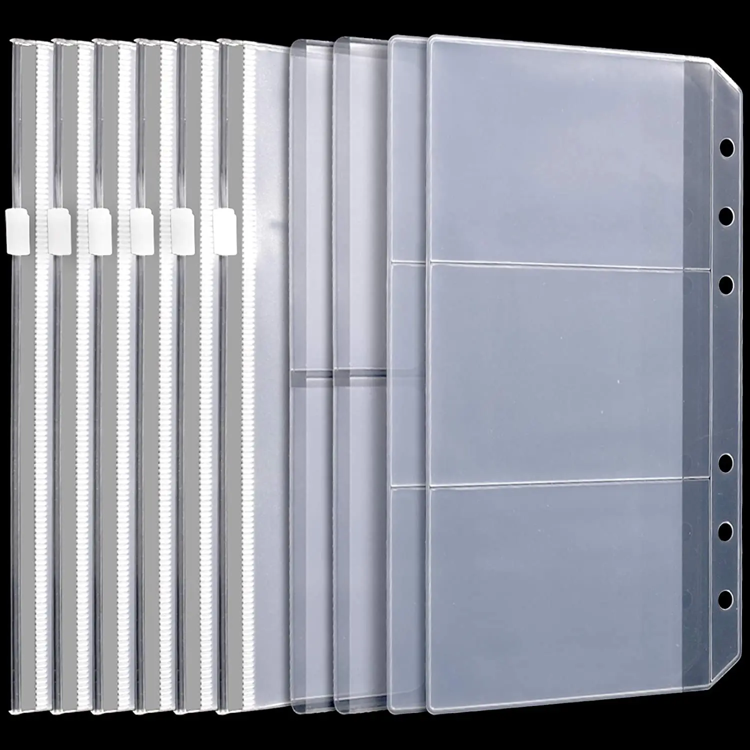 A6 바인더 포켓 지퍼(3종) 필로팩스용 개인 색인 포켓 빌 파우치 6링 바인더 ..