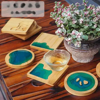 

Handmade Making Natural Wood Coaster Round Square Teacup Mat Wooden Coasters for Drinks