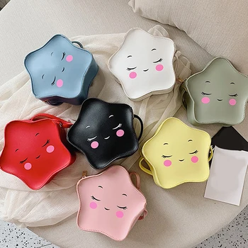 

PU Star Mini Crossbody Bag For Girls Lovely Children's Coin Purse Kids' Zipper Small Shoulder Bag Stars Messenger Bag