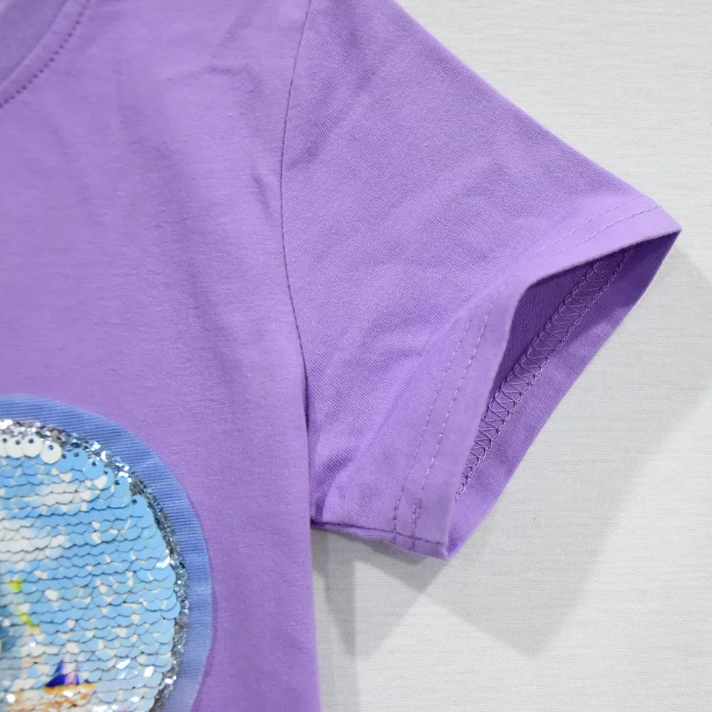 Летняя футболка принцессы для девочек; Camiseta; рубашки для дня рождения для маленьких принцесс; одежда для маленьких девочек; топы; детская одежда с яркими блестками