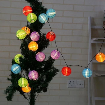 

Solar-powered Colored Cloth Lantern Decor 5 Meters 20 Lights Warm White Hanging Lantern Solar-powered Colored Cloth Lamp