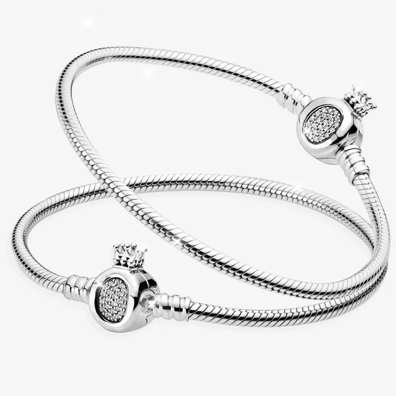 

2020 Newly 925 Sterling Silver Bracelet Fashion Bangle DIY Jewelry Valentines Day Birthday Gifts Snake Bracelets for Women