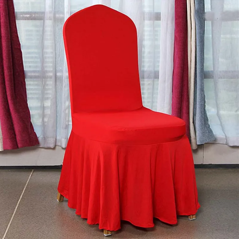 Red WedFavor 20 шт. белый Swag дно юбка из спандекса чехлы для стульев плиссированные лайкра стрейч сарафан чехлы на стулья свадебный банкет - Цвет: Red