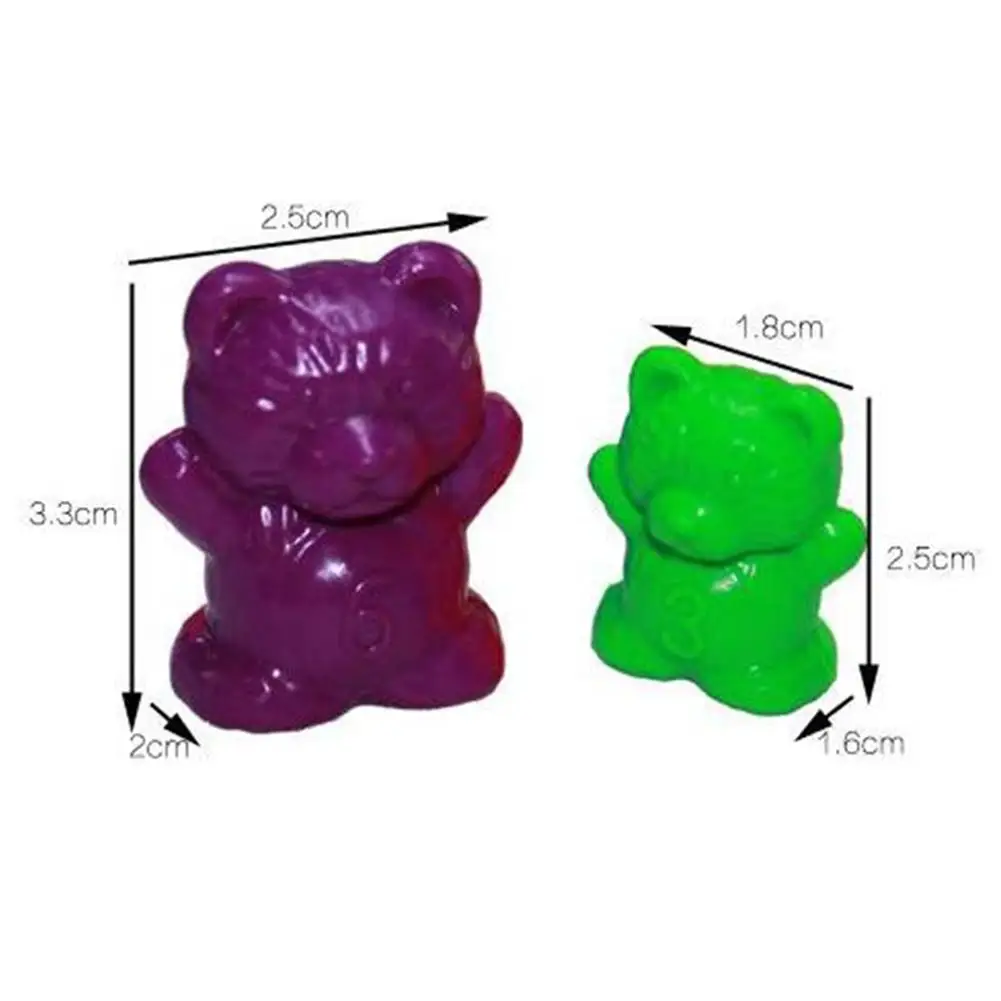 60Pcs Colorful Bear Shape Counters Toy Counting Numbers Classroom Teaching Aids Montessori Educational Learning Materials