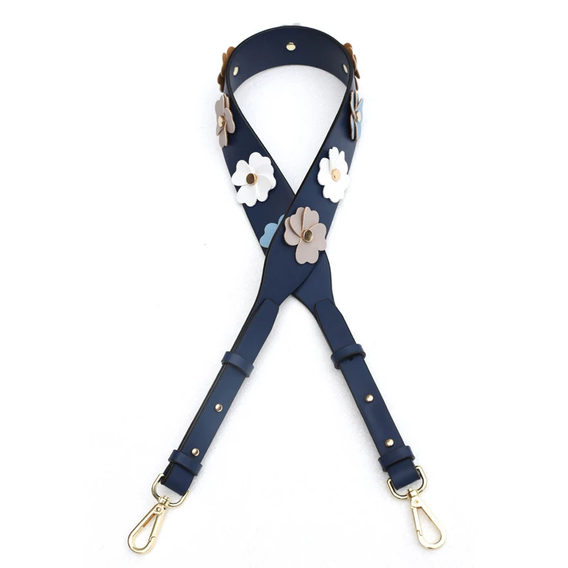 Dark blue Bag Strap Роскошная женская сумка на ремне через плечо, кожаный ремень, новинка, Модный цветочный регулируемый ремень для сумки, аксессуары для путешествий через плечо, ремень - Цвет: Dark blue Bag Strap