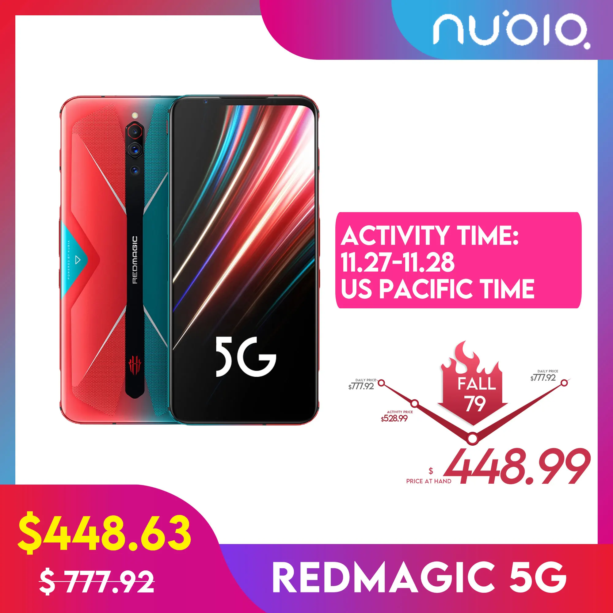 Nubia RedMagic5G игровой мобильный телефон Snapdragon 865 8/12 ГБ Оперативная память 128/256