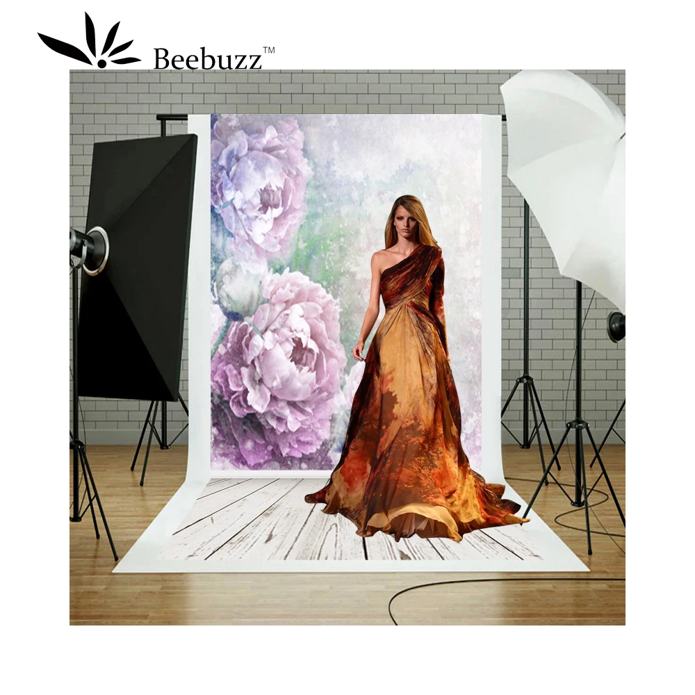 Beebuzz фото фон с деревянным полом с большими фиолетовыми цветами фоновая студия и семейные портреты