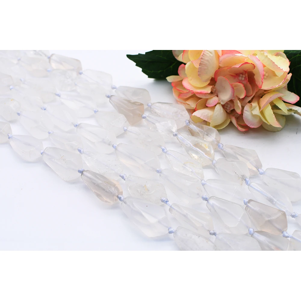 

35X19mm Natural Faceted Crystal Irregular Droplet shape stone Beads For DIY necklace bracelet jewelry make 15 "free delivery