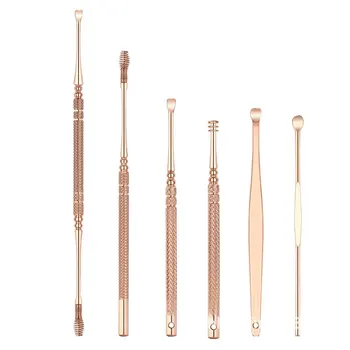 

Tool Spoon Durable Stainless Steel Scoop Cleaner Dig 6pcs/set Spiral Head Ear Wax Pickers Circular Wax Remover Ears Care