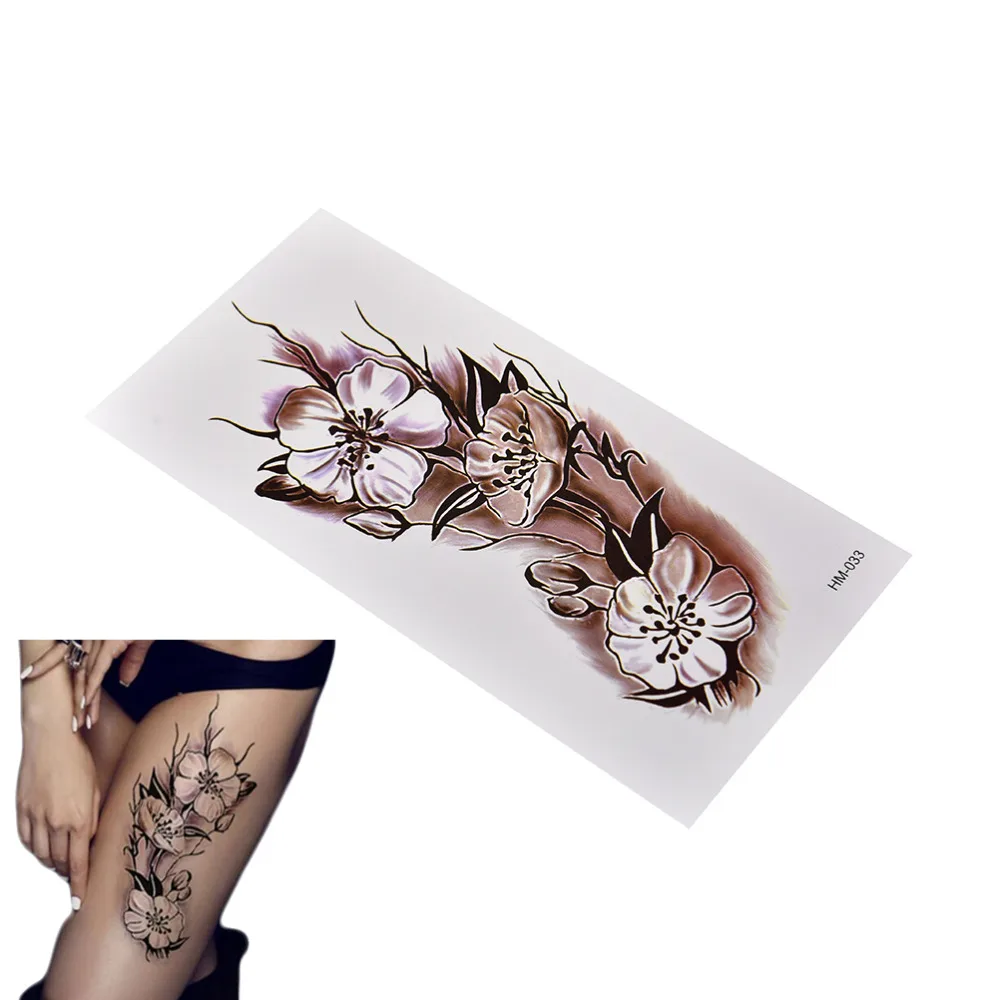 9*18.5cm Body Art Tattoo Flower Sexy Women Temporary Tattoo Plum Blossom  Waterproof Tattoo Stickers DIY Tattoo Decal|Temporary Tattoos| - AliExpress