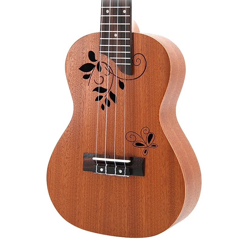 Концертные комплекты укулеле, 23 дюйма, Sapele, 4 струны, гавайская мини-гитара с сумкой-тюнером, Капо-ремень, медиаторы, музыкальный инструмент