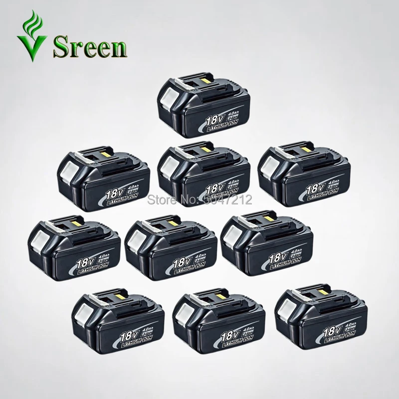 

10 Packs LXT400 Li-ion 4000mAh BL1840 Rechargeable Power Tool Battery Replacement for Makita 18V BL1830 BL1815 BL1850 Battery