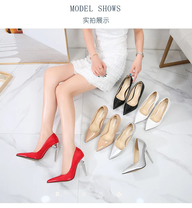 

Rocwickline New Summer and Autumn Women's Super high heels Classics Fashion retro Sexy Concise Slip-On Pointed Toe Thin Heels