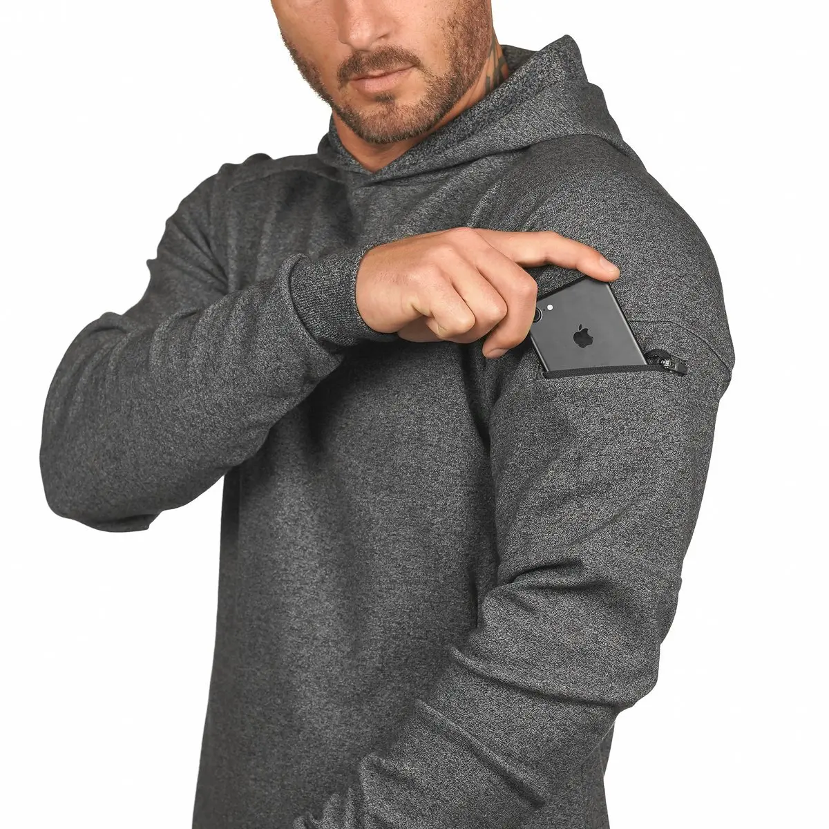 

New Compression Sports Muscle Sweater Men's Gym Fitness Cotton Training Hooded Jacket Clothing Breathable Running Sport Sweater