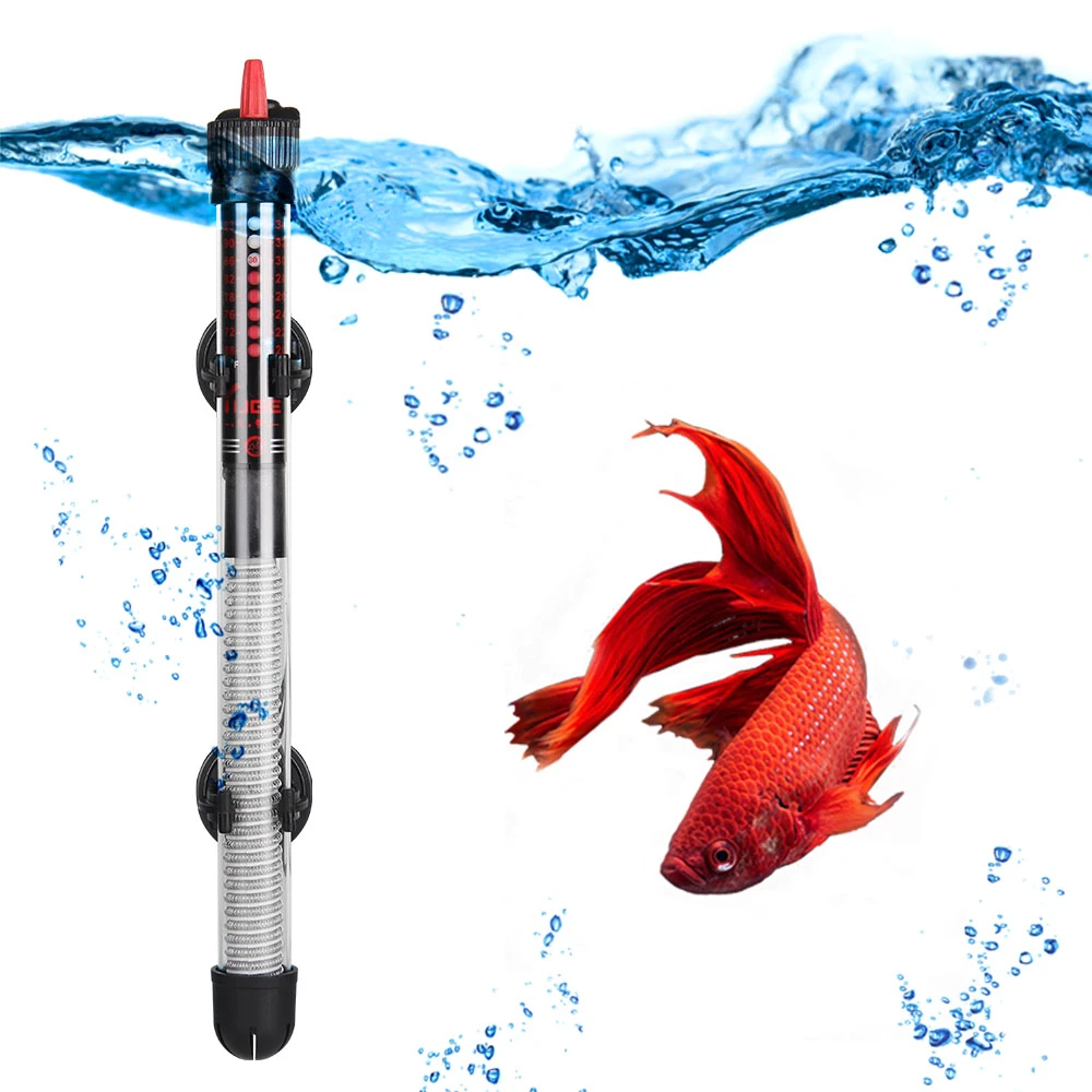 110v-220v YUGE Adjustable Temperature Thermostat Heater Rod 25W/ 50W/ 100W/ 200W/ 300W Submersible Aquarium Fish Tank Water Heat