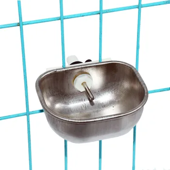 

Stainless Steel Rabbit Water Bowl Farm Rabbit Automatic Drinker Rabbit cage fix cup Raising Fox Mink Drinking Bowl 1 pcs