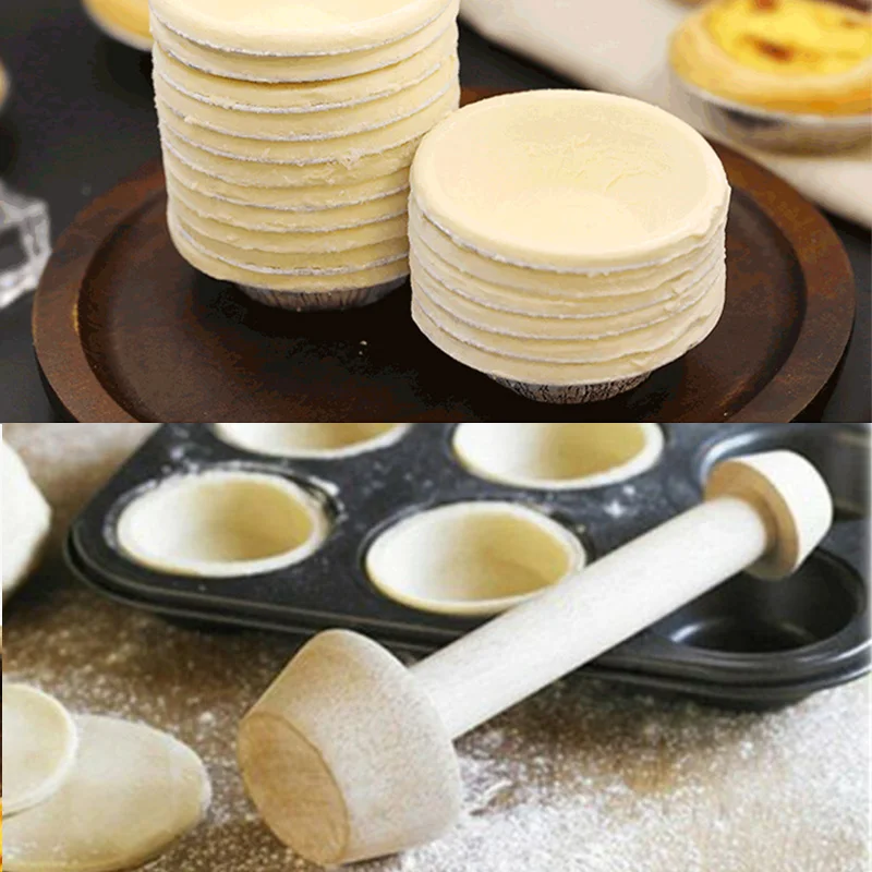 

Double Side Wood Tart Tamper Pastry Egg Pusher