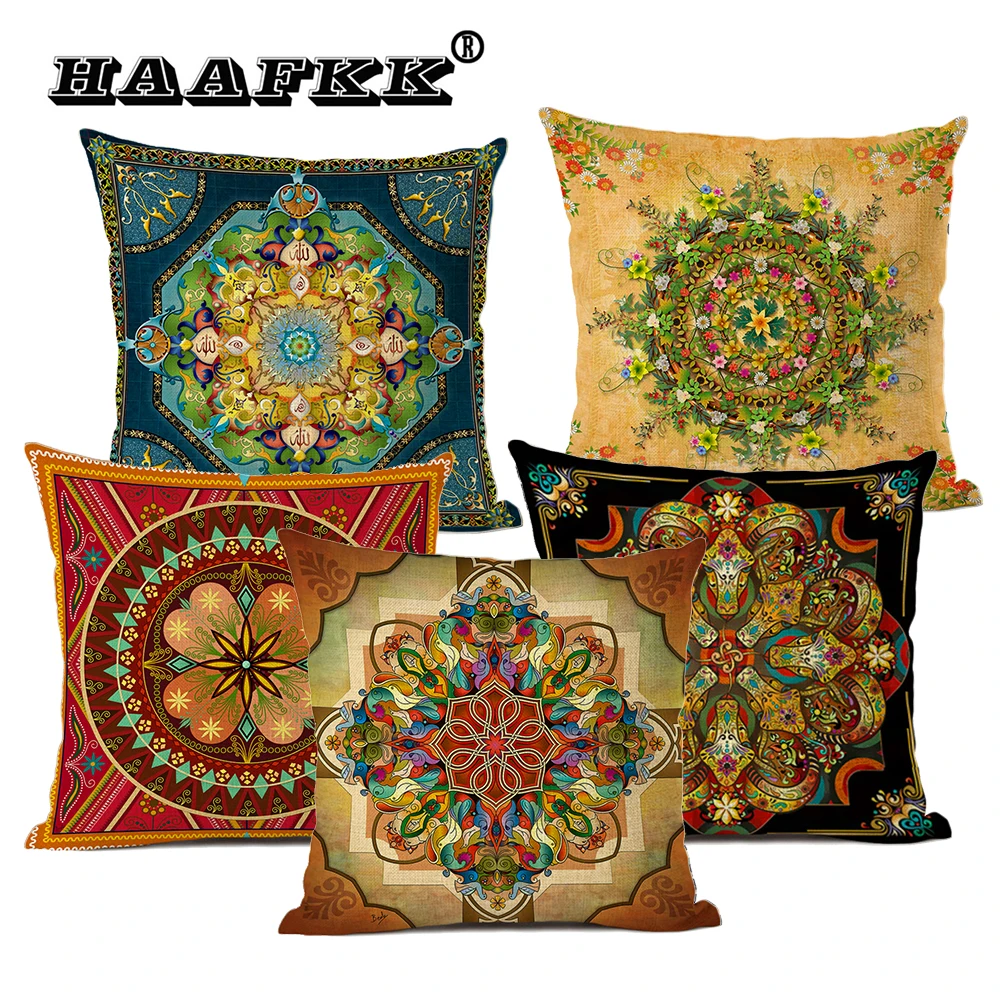

Bible Mandala Middle East Armenia India Oriental Bliss Sun Moon Ararat Flower Arabesque Cushion Cover Sofa Throw Pillow Case