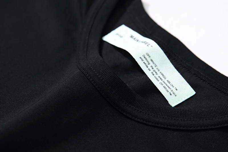 Граффити волна Картина маслом 19ss Off-White OW Мужчины/Женщины парные влюбленные модели хлопок Мода Круглый вырез короткий рукав Футболка