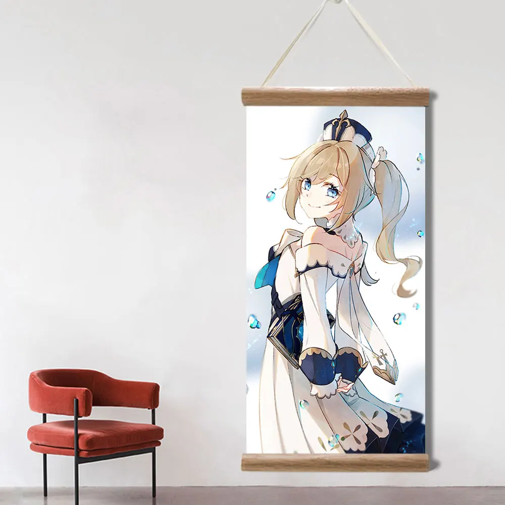 Genshin Impact Poster Barbara Ganyu Xiao Sexy Anime Picture Wall Canvas Posters Art Game Scroll Paintings for Living Room Decor