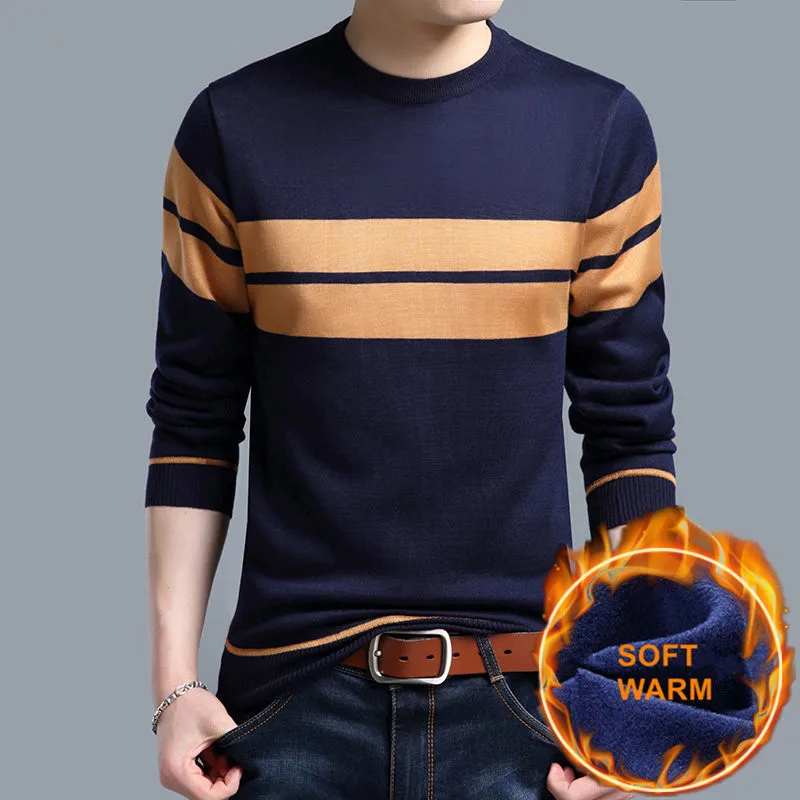 

Thick Warm Cotton Liner Sweater Men Christmas Men Winter Wool Mens Sweaters Explosive Casual Pullover 2019