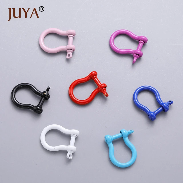 Pink Polished Plastic Screw Clasps for Jewelry Making, DIY Jewelry
