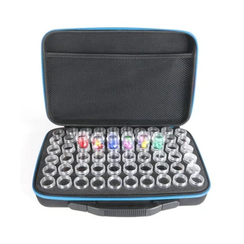 

60 Bottles Diamond Painting EVA Drill Hand Bag Shockproof Cross Stitch Travel Tool Storage Box Embroidery Zipper Design Portable