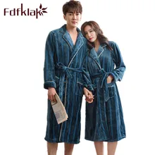 Fdfklak M-3XL размера плюс парный фланелевый Халат, ночной халат, новинка, осенне-зимнее платье, одежда для сна, банный халат с длинным рукавом