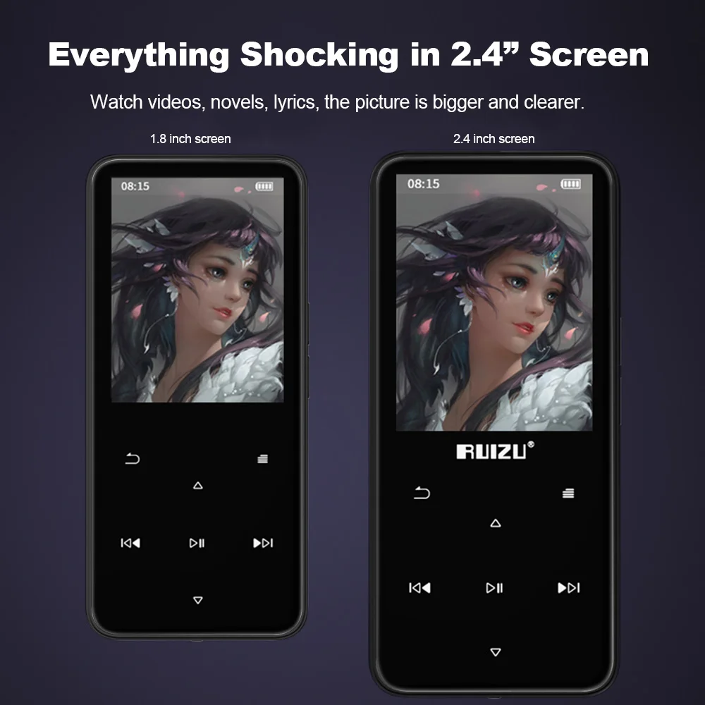 mp3 music player RUIZU D10 Bluetooth MP3 Player 2.4inch HD Screen 8GB Metal Touch Button Music Player with FM Radio E-Book Video Built-in Speaker
	RUIZU D10 Bluetooth MP3 Player 2.4inch HD Screen 8GB Metal Touch Button Music Player with FM Radio E-Book Video Built-in Speaker best mp3 player