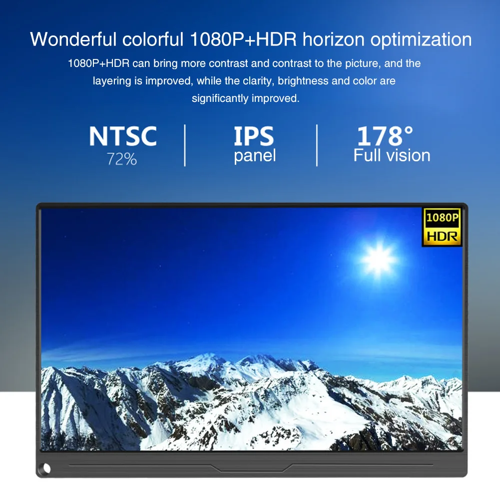 

13.3 Inch 1080p For Laptop Multifunctional Portable Monitor USB Screen Display HD Type C Gaming With Speaker Ultra Thin Mini