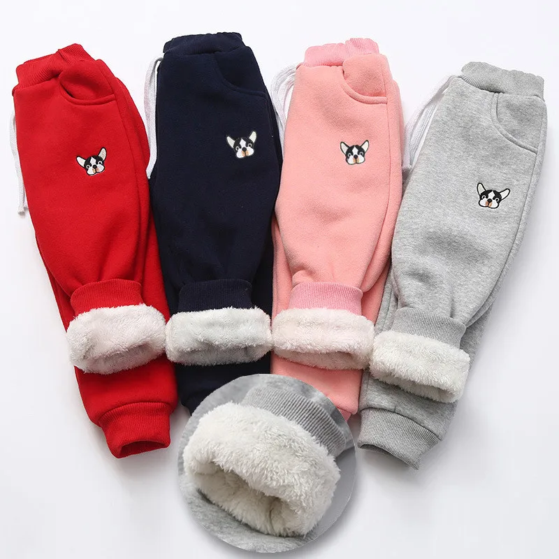 

Winter Girl Pants Trousers Warm Plus Velvet Thicken Kids Pants Children 1- 10 Years Sports Pants Toddler Cotton Trousers
