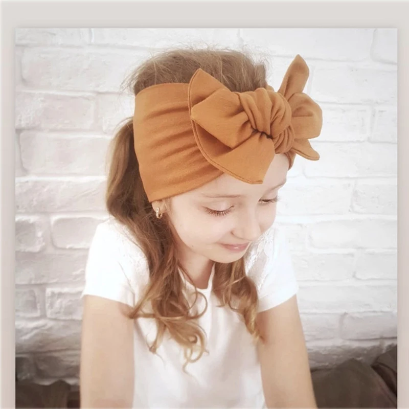 Baby Headband Cotton Hair Bows Children Bandanas Kid Autumn Wide Turban Bunny Ear Tiaras for Girl Cute Hair Accessories