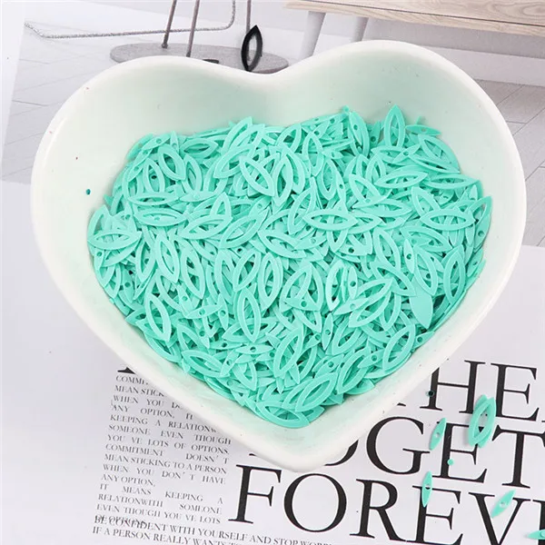 100Pcs/Pack 3*9MM Hollow Horse Eyes Sequins PVC Paillettes DIY Wedding Sewing Sequin Craft Garment Lentejuelas Accessories Solid Mint