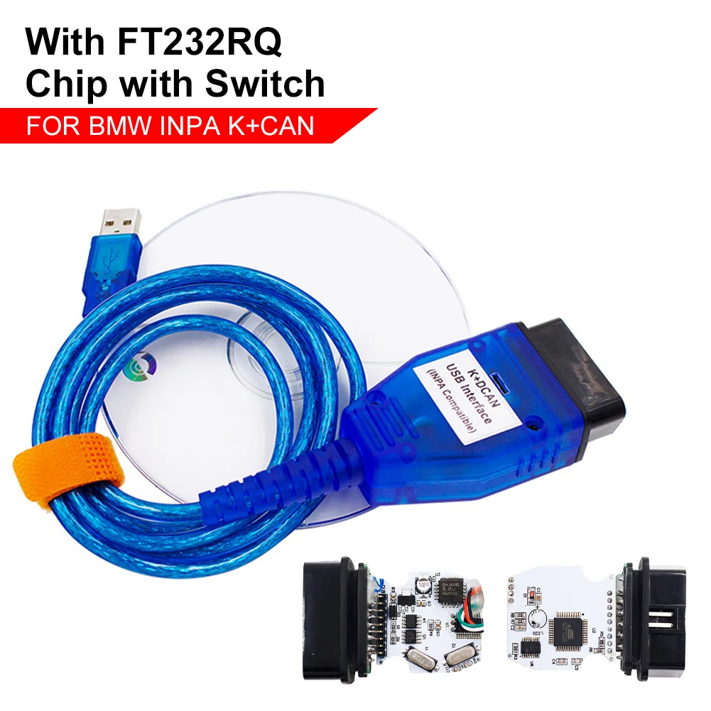 Новый полный чип для BMW INPA K + CAN FT232RQ USB диагностический интерфейс с переключателем