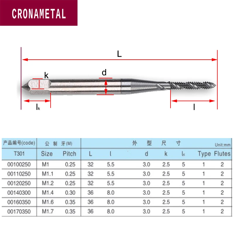 Ticn spiral flute taps 11