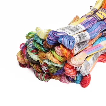 

41 Variegated Colors Mercerized Egyptian Cotton Embroidery Floss 8 meters per skein Color Variation Cross stitch