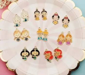 

20 pcs/ 50 pcs/ 100 pcs cartoon Princess Charm Pendants DIY Jewelry Making Accessories