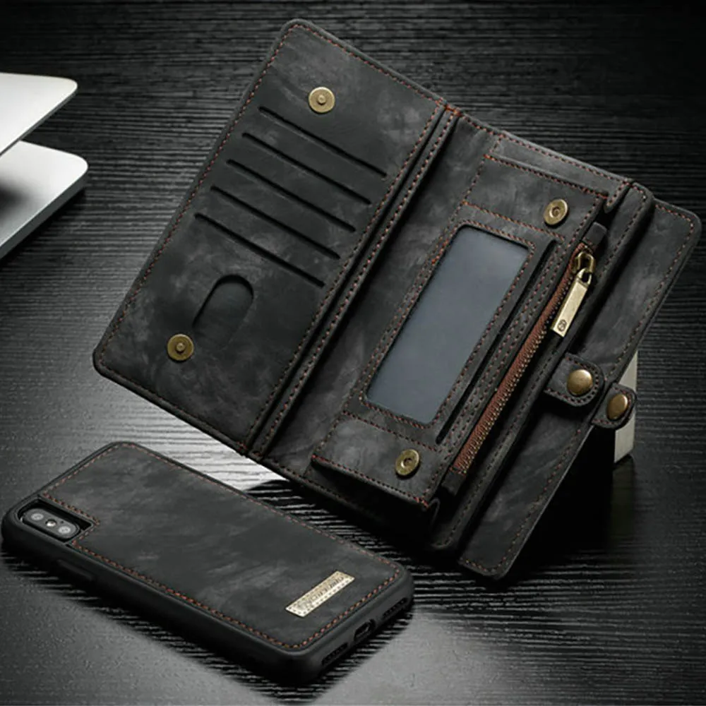 Роскошный Магнитный съёмный корпус для samsung Note 10, чехол-бумажник, красный, коричнево-черная кожа, откидная крышка для samsung Note 10+ Coque