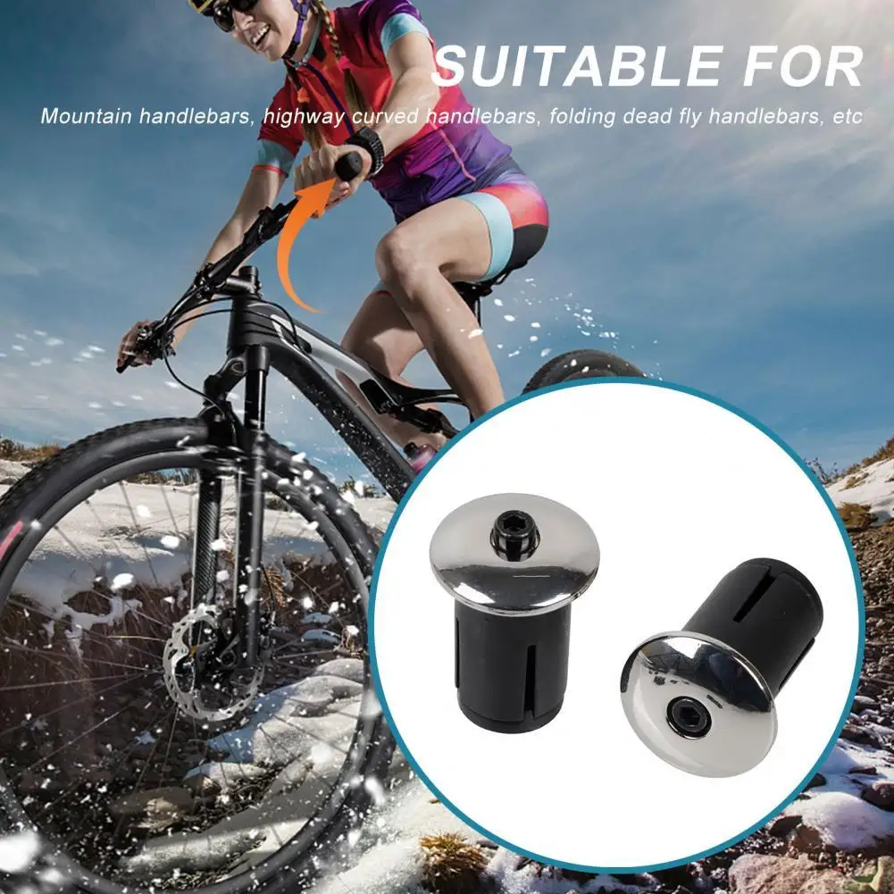 2Pcs Handlebar End Plugs Electroplating Universal Aluminum Alloy Road Mountain Bike Grip Bar Cap for MTB |