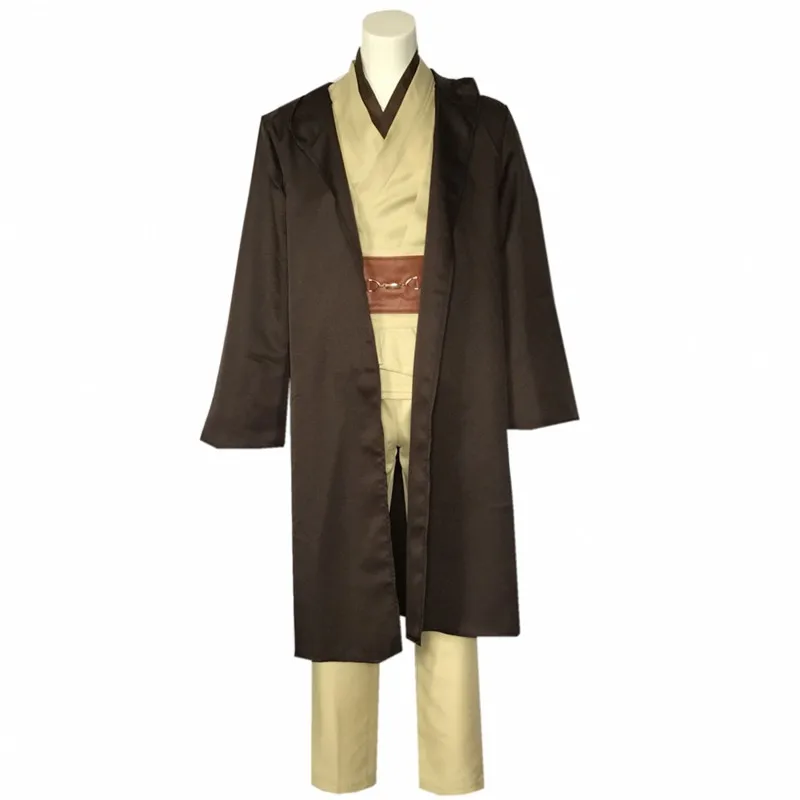Movie Star Wars Cosplay Costume Anakin Skywalker Jedi Knight Brown Black Robe Cloaks Uniform Outfits Ahsoka Tano Halloween
