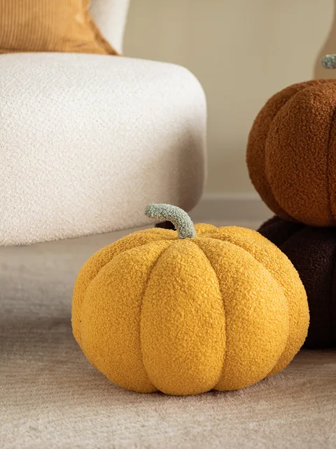 Cuscino Rotondo A Forma Di Zucca - Morbido Cuscino Decorativo 40cm Per Divano, Letto O Pavimento - Foto 4