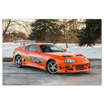 

2001 Toyota Supra The Fast and the Furious Supercar Canvas Painting Posters and Prints Wall Art Modern Home Decoration